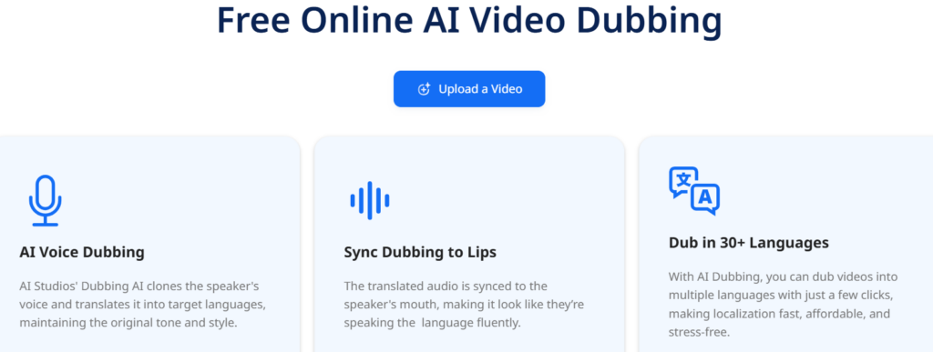 Free Online AI Video Dubbing